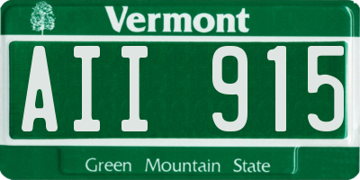 VT license plate AII915