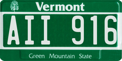 VT license plate AII916