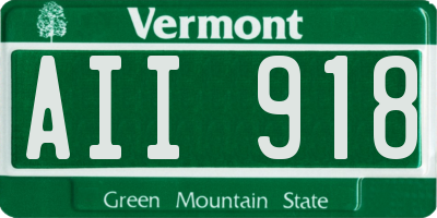 VT license plate AII918