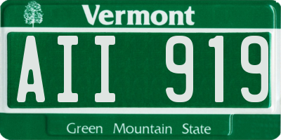 VT license plate AII919