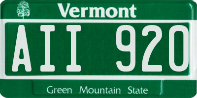 VT license plate AII920