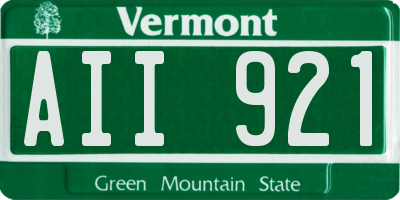 VT license plate AII921