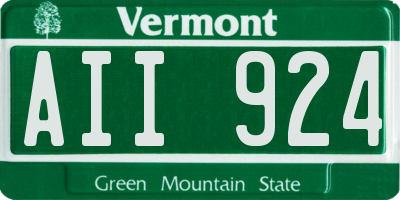 VT license plate AII924