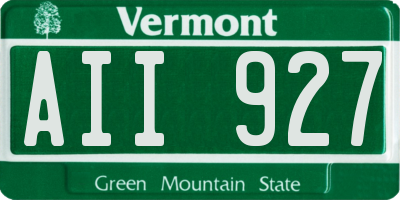 VT license plate AII927