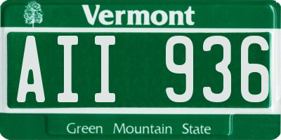 VT license plate AII936