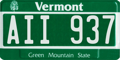 VT license plate AII937
