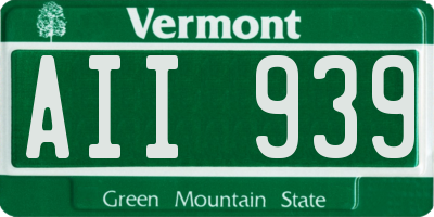 VT license plate AII939
