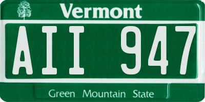 VT license plate AII947