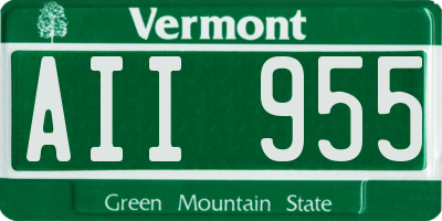 VT license plate AII955