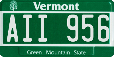 VT license plate AII956