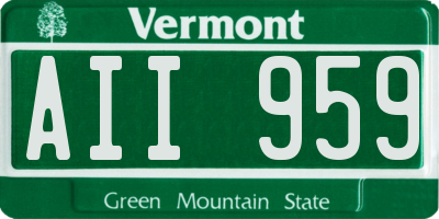 VT license plate AII959