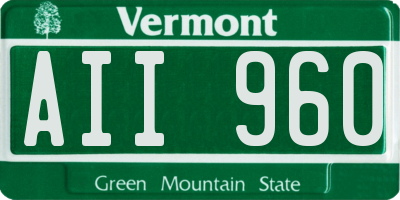 VT license plate AII960