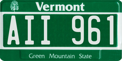 VT license plate AII961