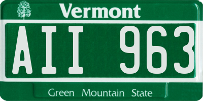 VT license plate AII963