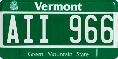 VT license plate AII966