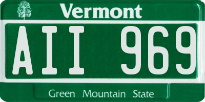 VT license plate AII969