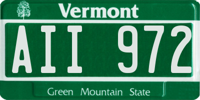 VT license plate AII972