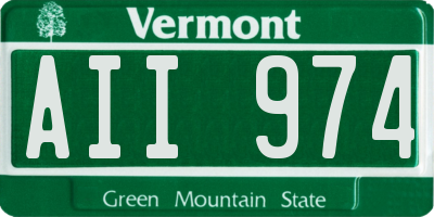 VT license plate AII974