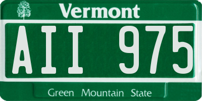 VT license plate AII975