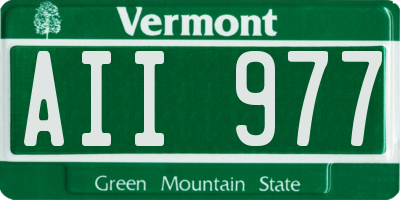 VT license plate AII977