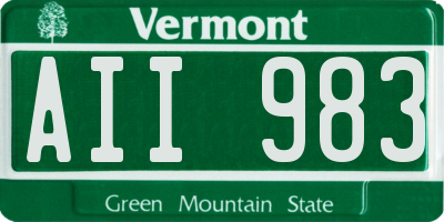 VT license plate AII983