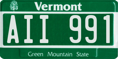 VT license plate AII991