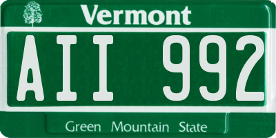 VT license plate AII992