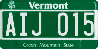 VT license plate AIJ015