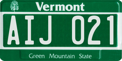 VT license plate AIJ021
