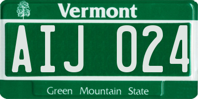 VT license plate AIJ024