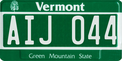 VT license plate AIJ044