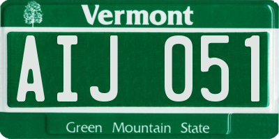 VT license plate AIJ051
