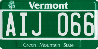 VT license plate AIJ066