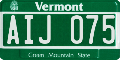 VT license plate AIJ075