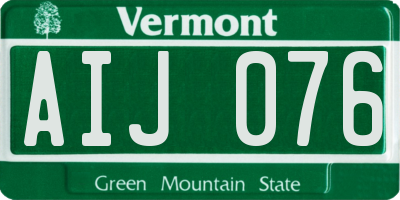 VT license plate AIJ076