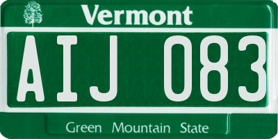 VT license plate AIJ083