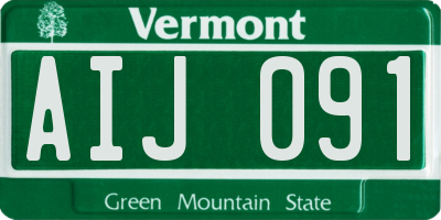 VT license plate AIJ091