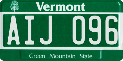 VT license plate AIJ096