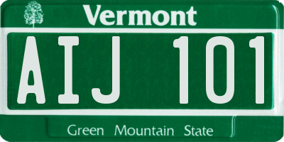 VT license plate AIJ101