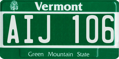 VT license plate AIJ106