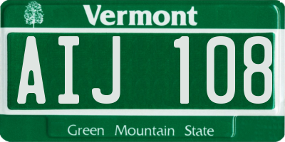 VT license plate AIJ108