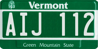 VT license plate AIJ112