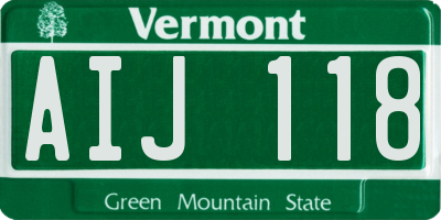VT license plate AIJ118
