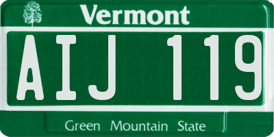VT license plate AIJ119
