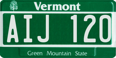 VT license plate AIJ120