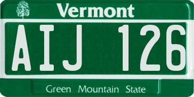 VT license plate AIJ126