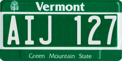 VT license plate AIJ127