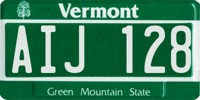 VT license plate AIJ128
