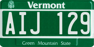 VT license plate AIJ129
