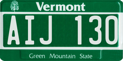 VT license plate AIJ130